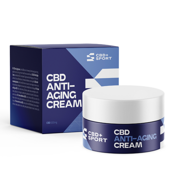 CBD + SPORT CBD anti-aging crème in een pot van 50ml.