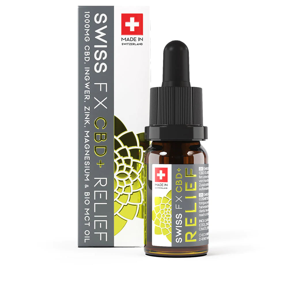 SWISSFX Relief 10% CBD (1000 mg) met gember, zink, magnesium en MCT-olie
